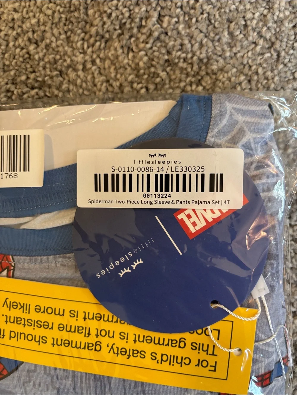 NWT Spider-Man two piece Little Sleepies